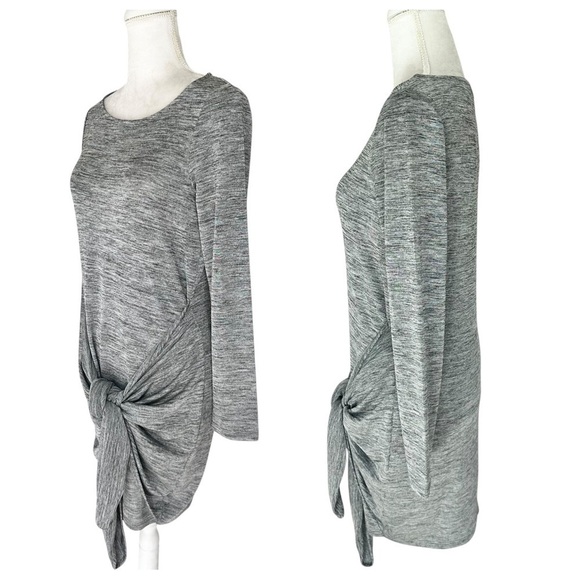 Sport The Kooples gray mini dress long sleeves tie knot skirt 3/8/large - Picture 3 of 16